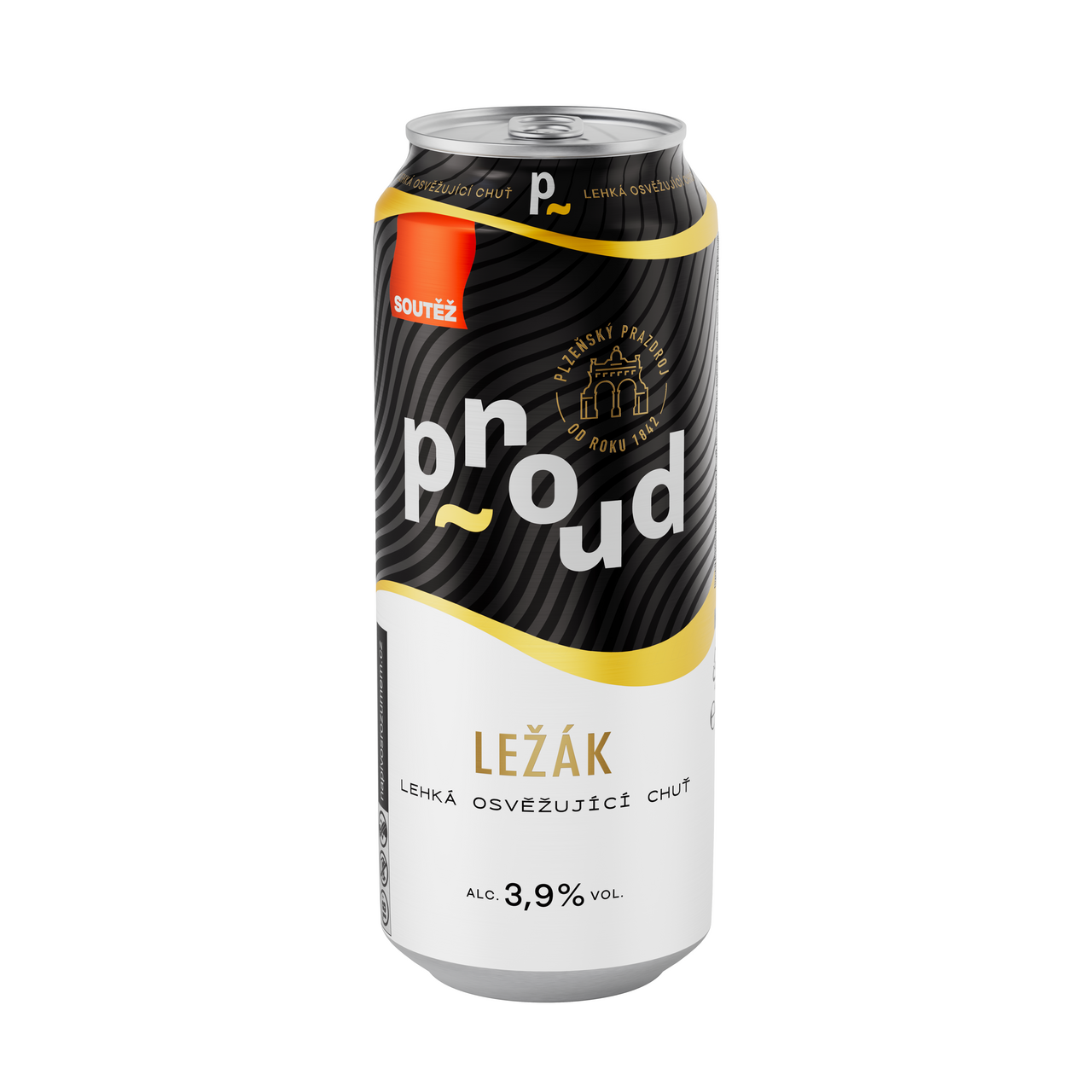 Proud světlý ležák 0,5l plech